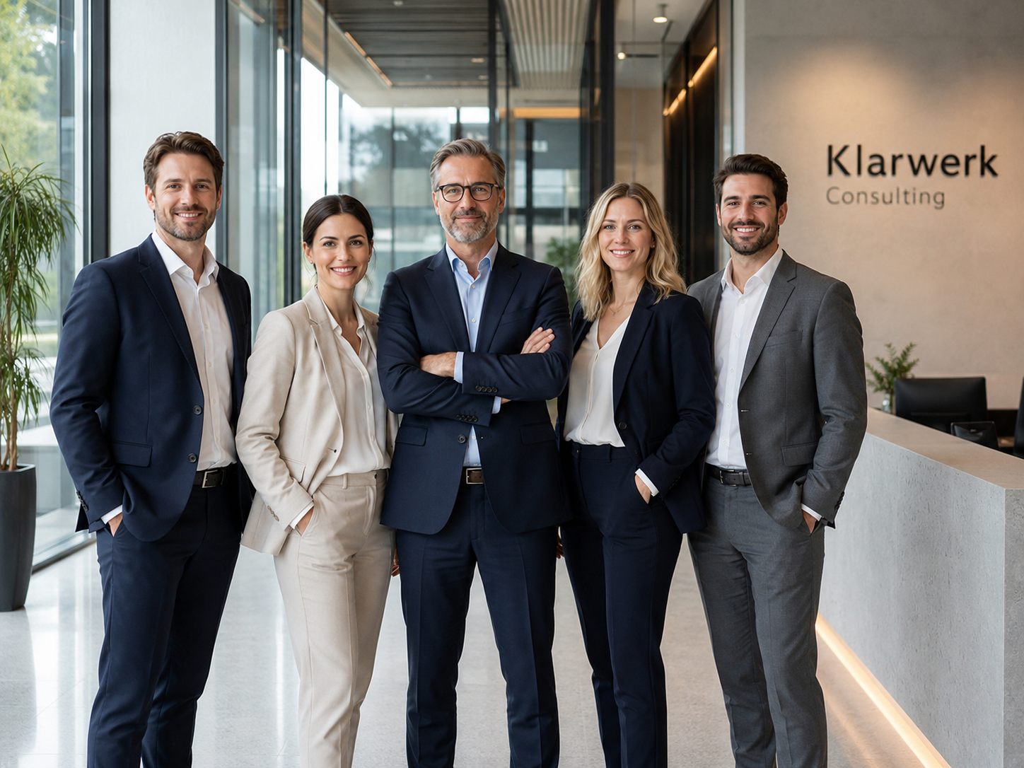 Das Team von Klarwerk Consulting in den Büroräumen